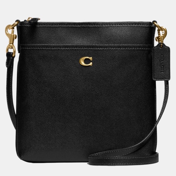 Coach Crossgrain Leather Kitt Black Messenger Crossbody Bag New With Tags - Picture 1 of 4